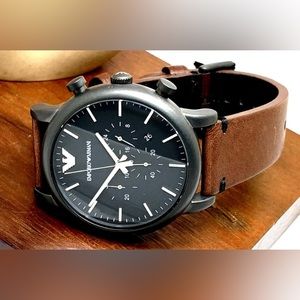 NWT Emporio Armani Brown Men Dress Watch